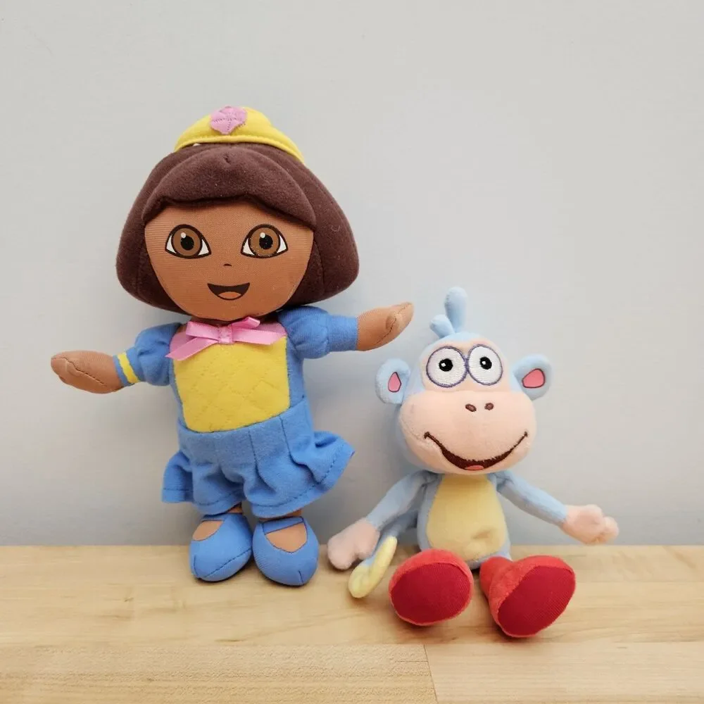 LOT OF 2 - Ty Beanie Baby BOOTS Monkey Dora Explorer Fisher-Price Stuffed Plush - Picture 2 of 8